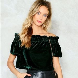 Nasty Gal Off The Shoulder Crop Top
